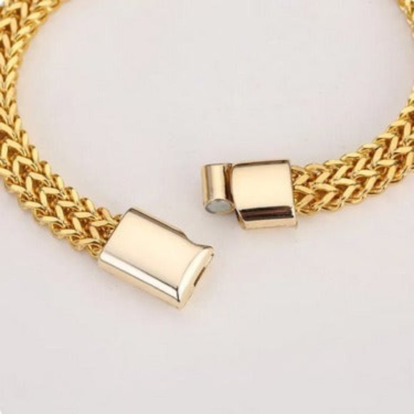 18K Gold Mens Franco Chain Link Bracelet Retro Style Guys 18 Karat K Jewelry NEW - Picture 11 of 11